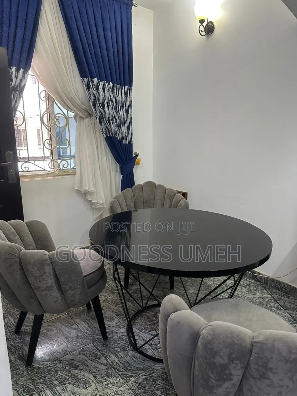 3 Seater Dining Set With HDF Gloss Table.