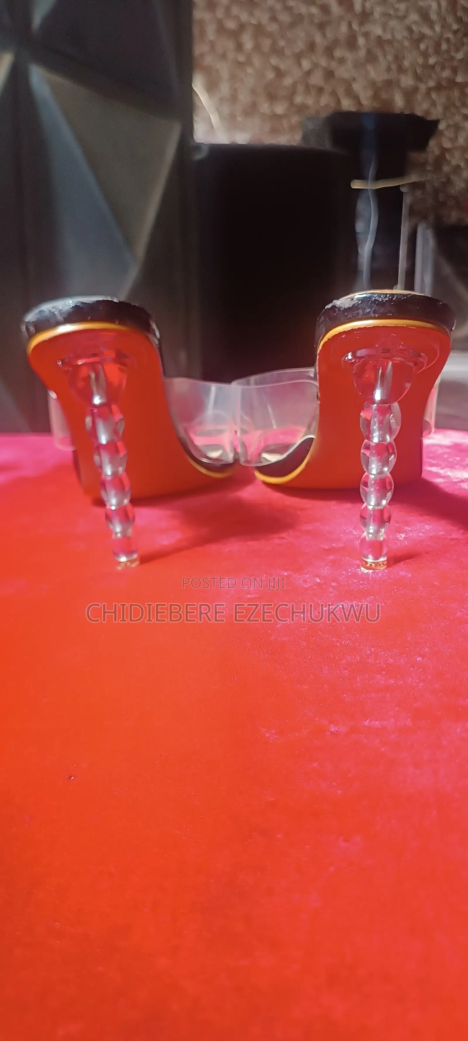 Premium Double Strap Clear Mule Heels
