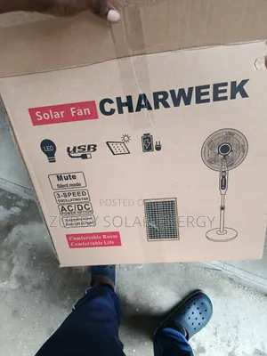 Charweek 16" Rechargeable Solar Fan