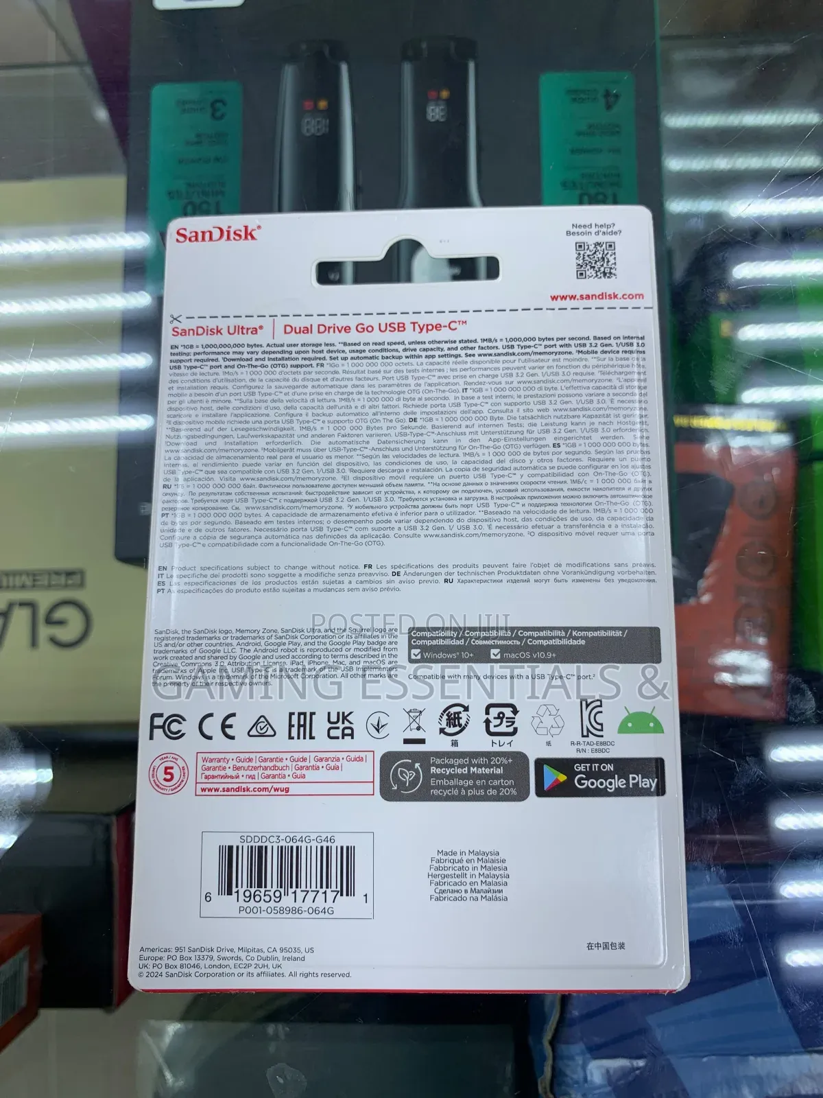 Sandisk Ultra Dual Drive Go 64gb Flash Drive 3.2