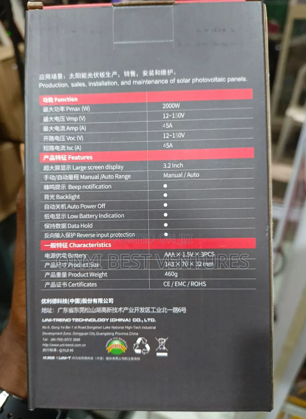 Uni-T Ut673e Solar Panel Tester 2000w