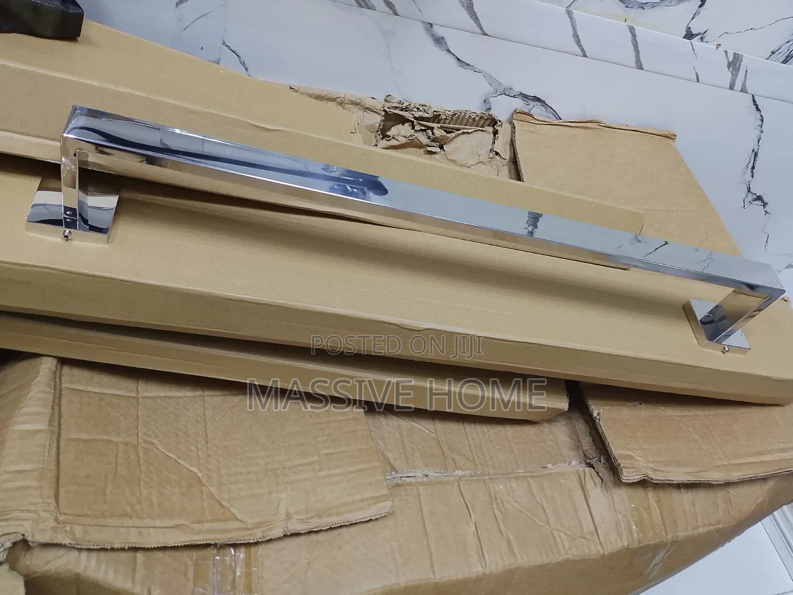 60cm Single Towel Rail Chrome Square Shape