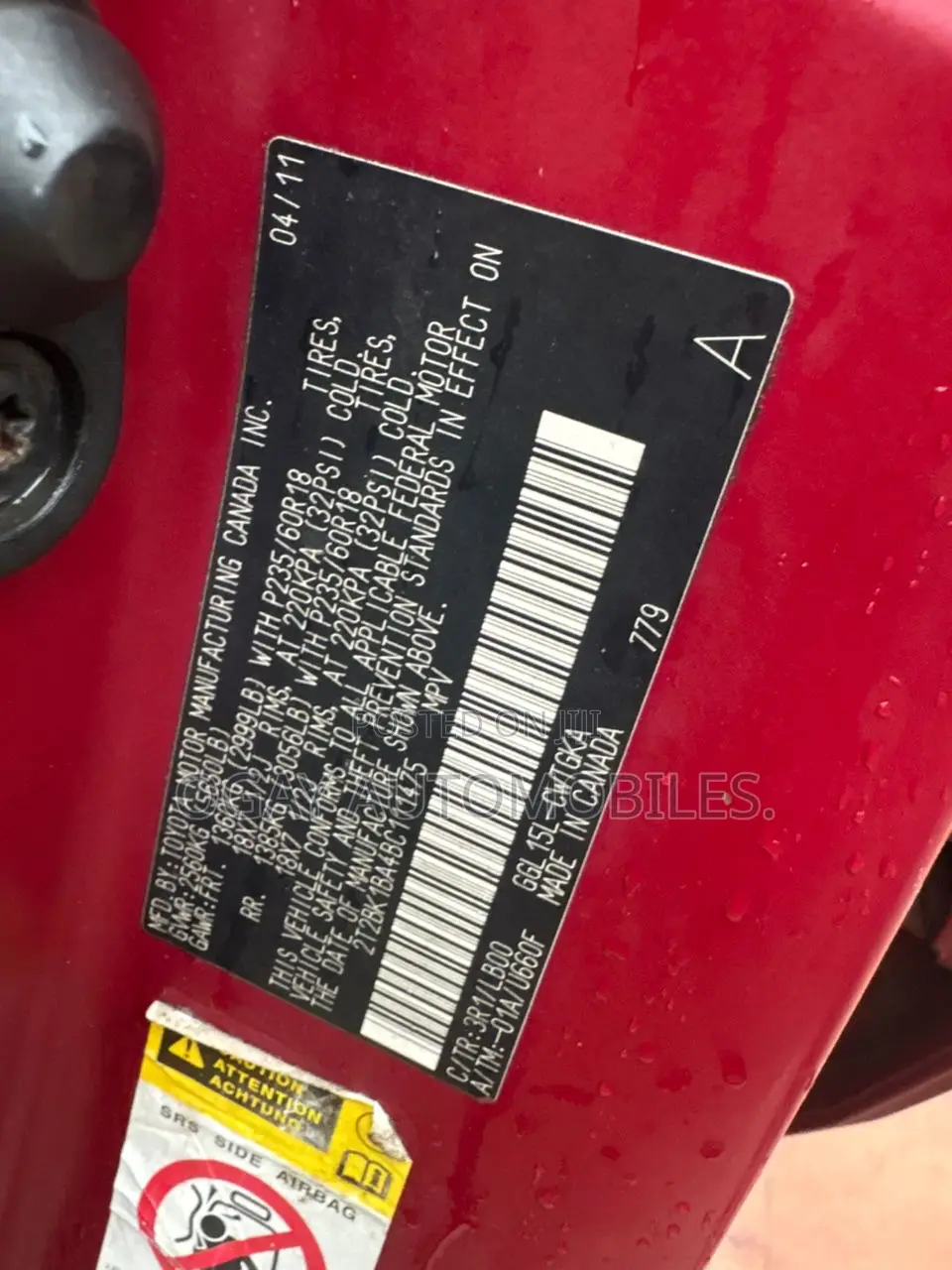 Lexus RX 350 2011 Red