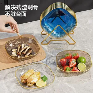 8 Piece Set Transparent Fruit Plate With Stand