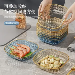 8 Piece Set Transparent Fruit Plate With Stand