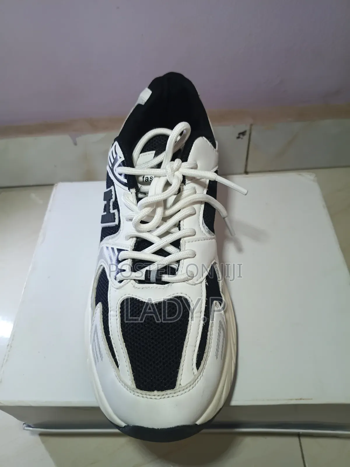 Black and White Chunky Sneakers - Size 41
