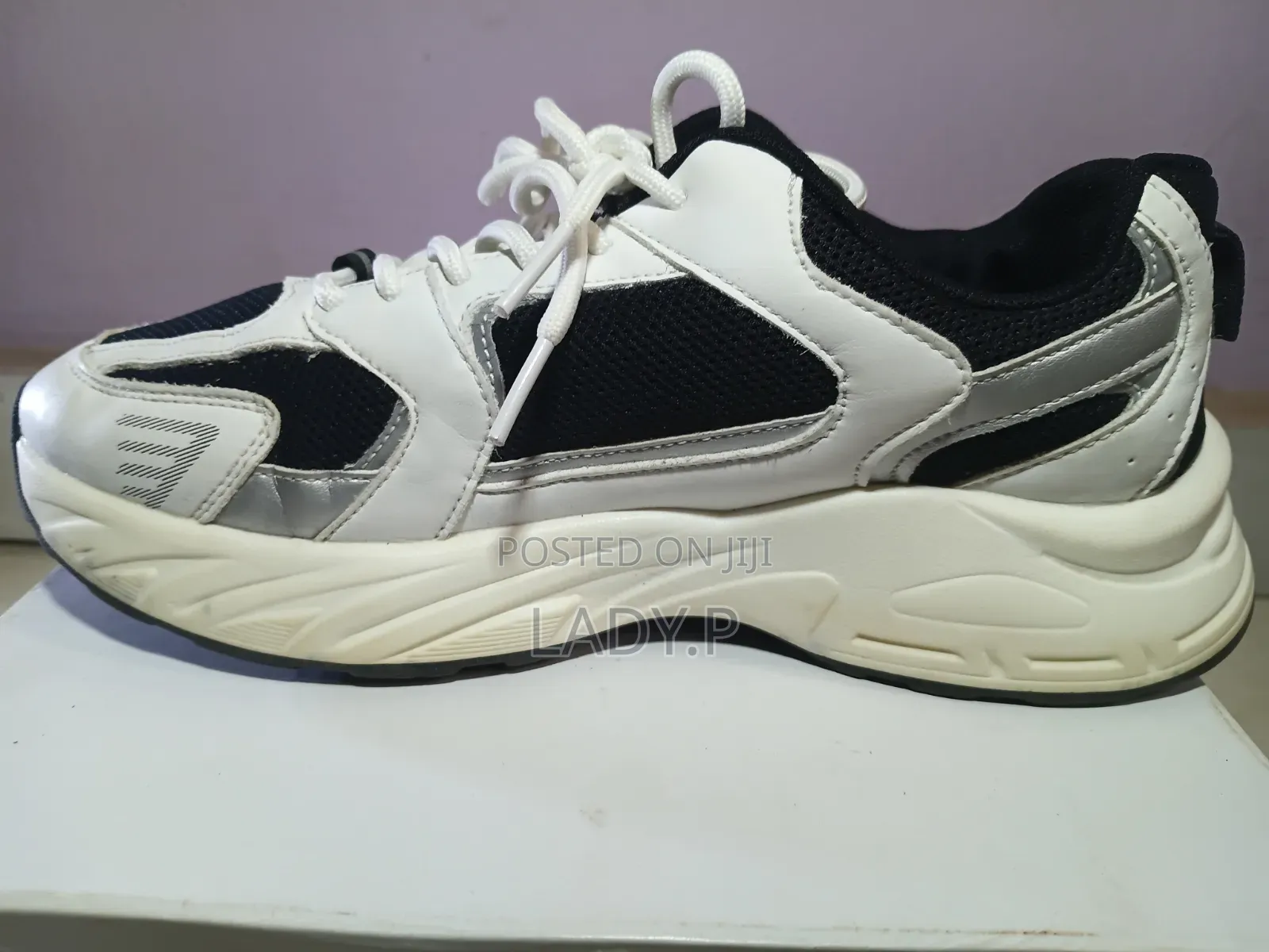 Black and White Chunky Sneakers - Size 41
