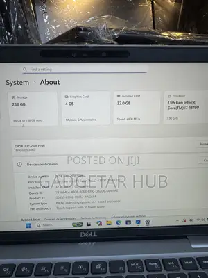 Laptop Dell 16GB Intel Core i7 SSD 512GB
