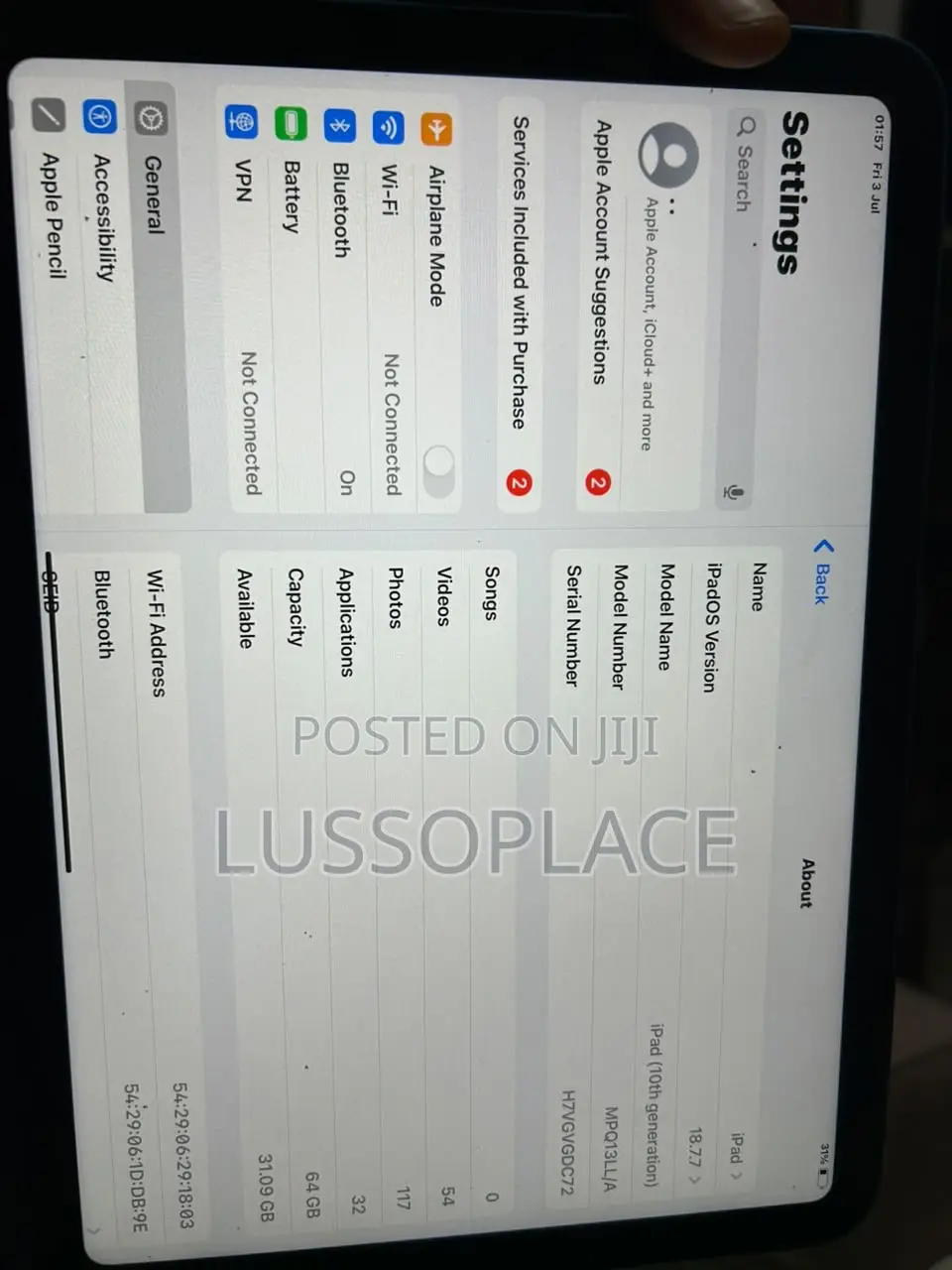 Apple iPad Air (2022) 64 GB Blue