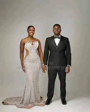 Luxury Crystal-Encrusted Mermaid Gown With Illusion Cutouts