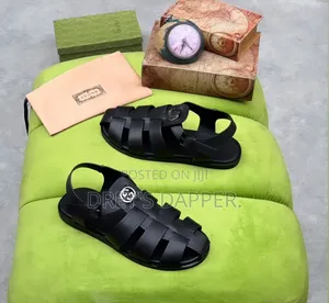 Genuine Leather Gucci Men Sandals