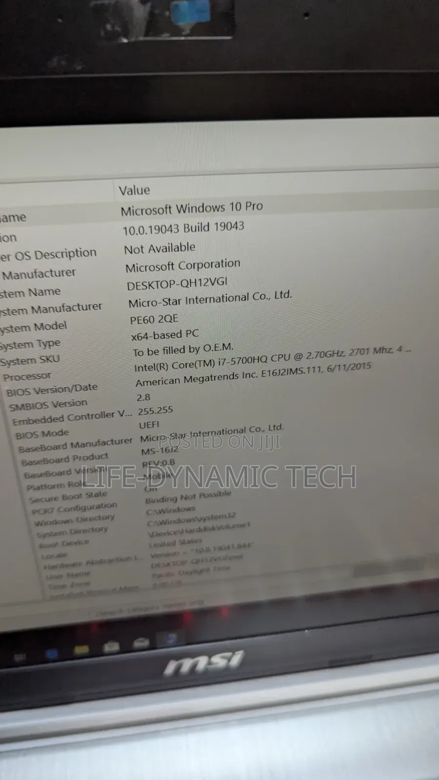 Laptop MSI PE60 Prestige 8GB Intel Core i7 SSD 256GB