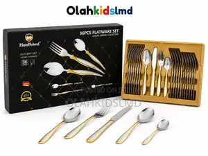 Hausroland 36-Piece Flatware Set – Luxury Gold Stainless Steel Cutler