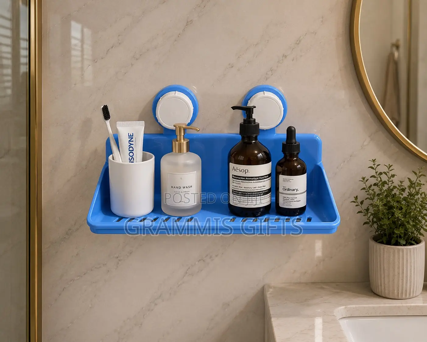 Wall-Mounted Cosmetics Rack