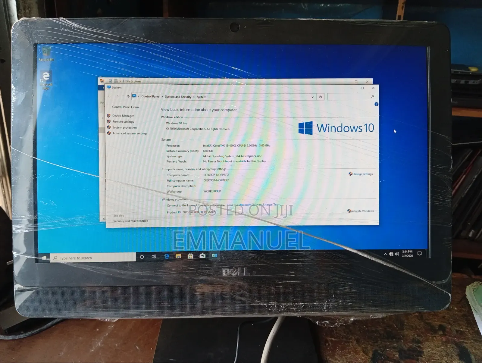 Desktop Computer Dell Optiplex 3040 8GB Intel Core i5 HDD 500GB