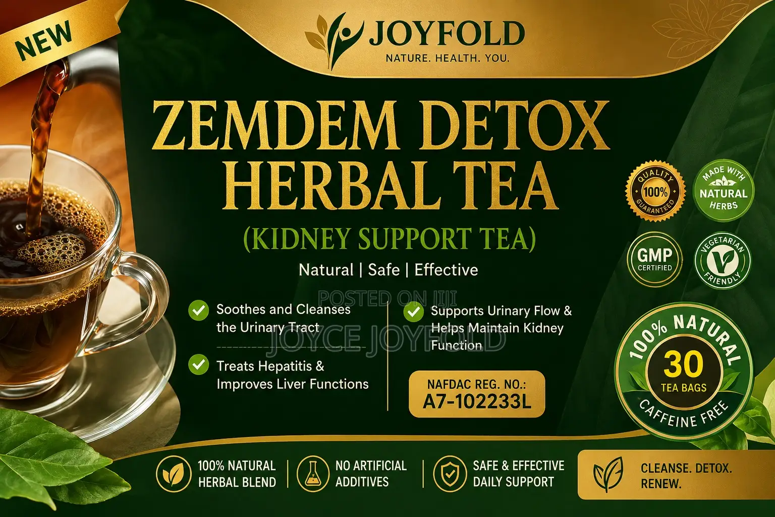 Zemdem Detox Tea for Kidney and Urinary Tract Support