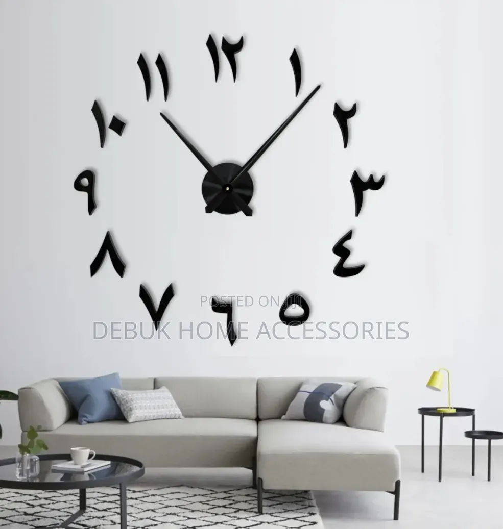Black 120cm Diy 3d Wall-Clock