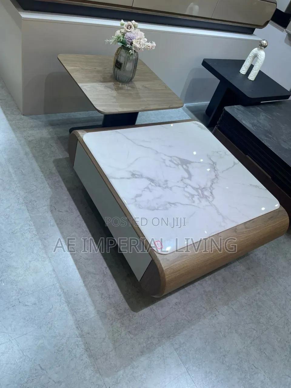 Square Marble Top Nesting Table Set