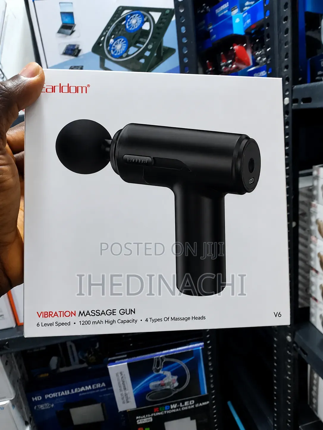Earldom V6 Rechargeable Deep Tissue Massage Gun 4 Heads