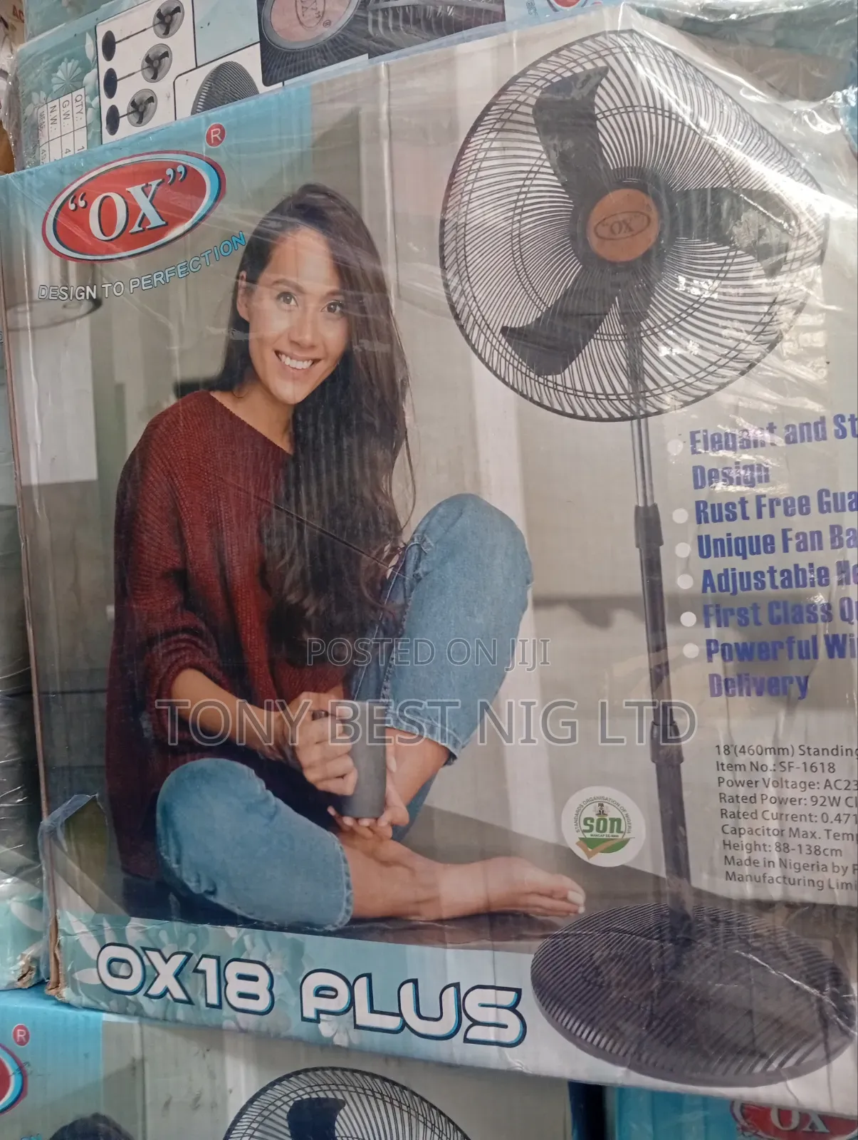 Ox Plus Standing Fan 18 Inches