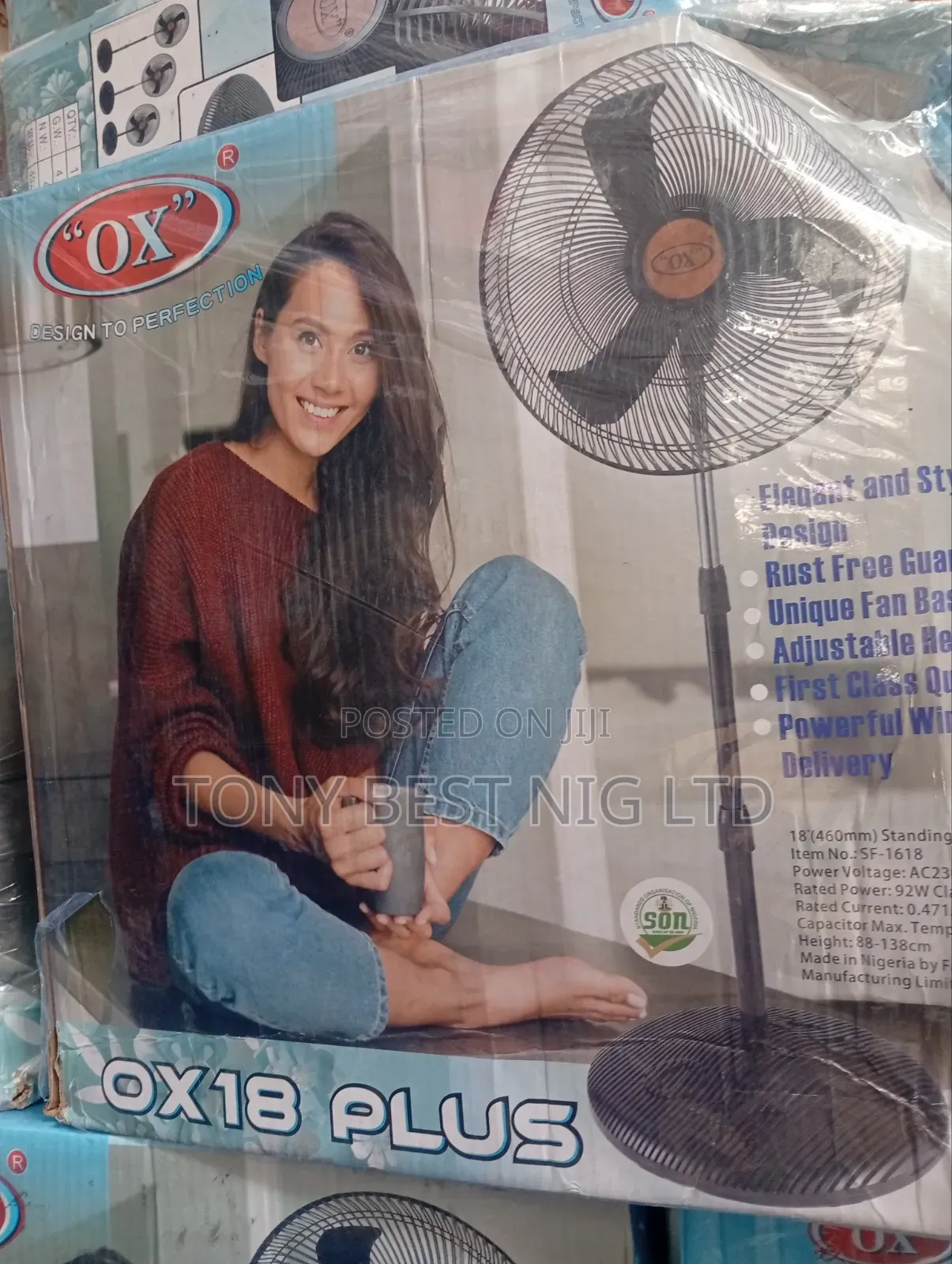 Ox Plus Standing Fan 18 Inches