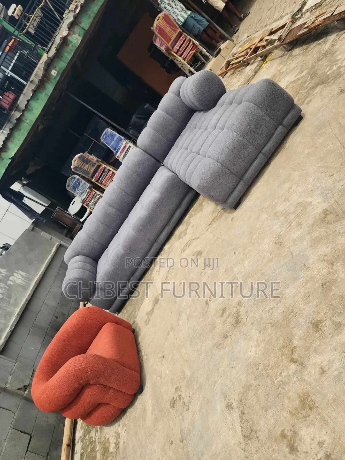 Executive L-Shaped Upholstery Padded Sofa With Single Seater