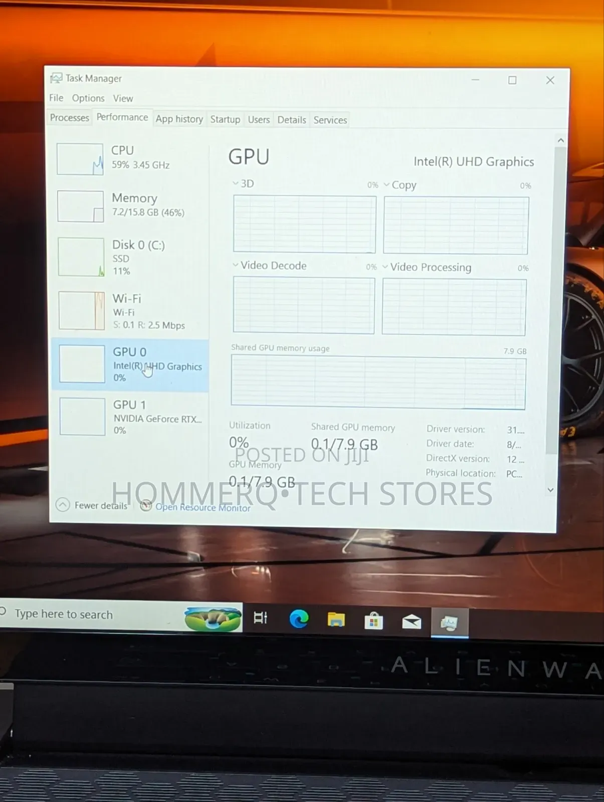 Laptop Alienware M15 r3 16GB Intel Core i7 SSD 1T