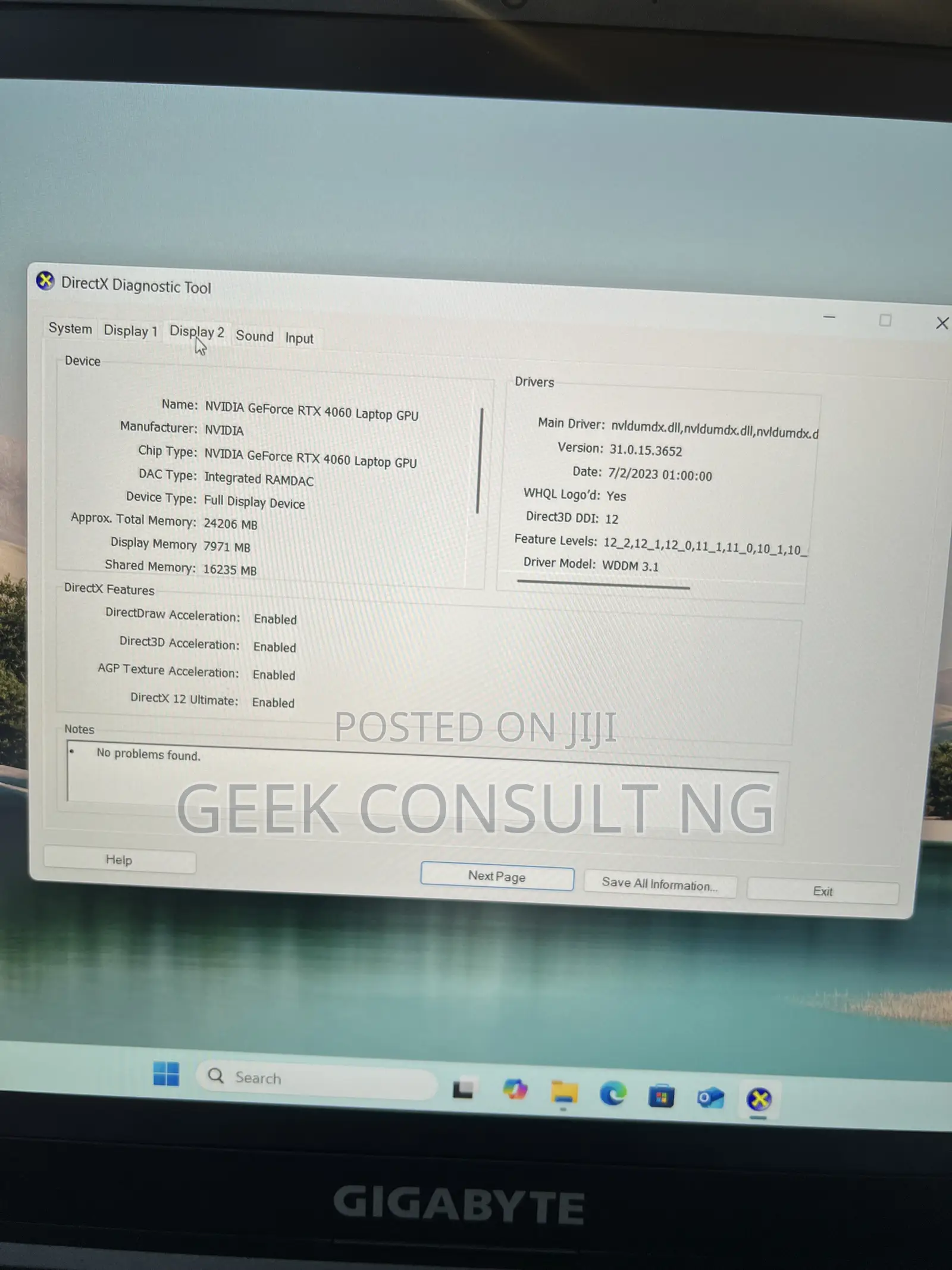 Laptop Gigabyte G6 32GB Intel Core i7 SSD 1T