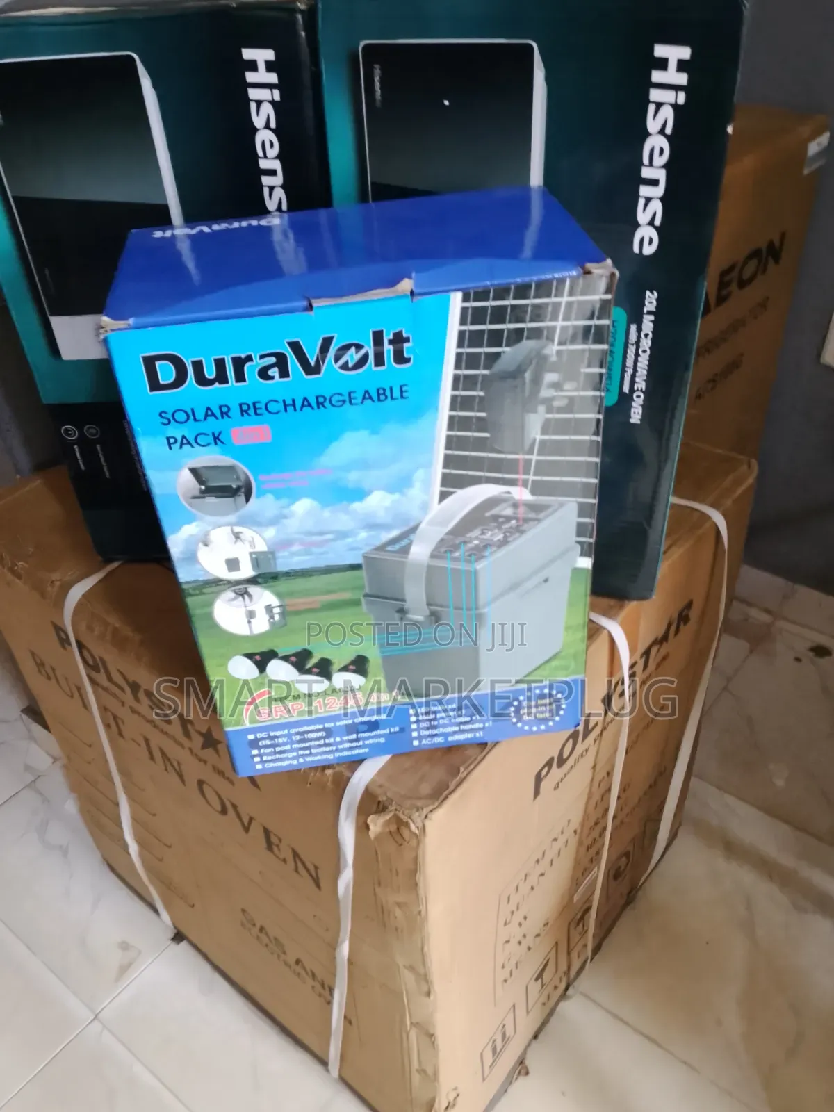 Original SRF-1245 Duravolt Rechargeable Solar Pack With 4 Bulbs+ Panel