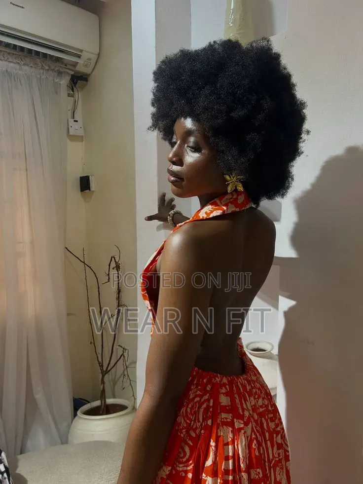 Chic Backless Halter Ankara Dress