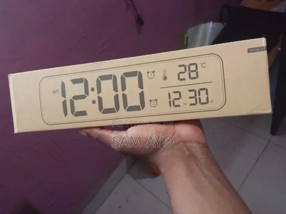 Rechargeable Digital Clock - 26.5cm X 7cm X 3.5cm
