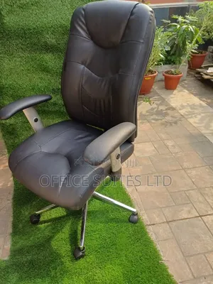 Blue Fabric Swivel Chair