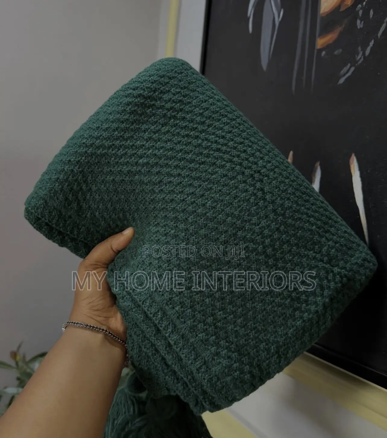 Knitted Tassel Throw Blanket