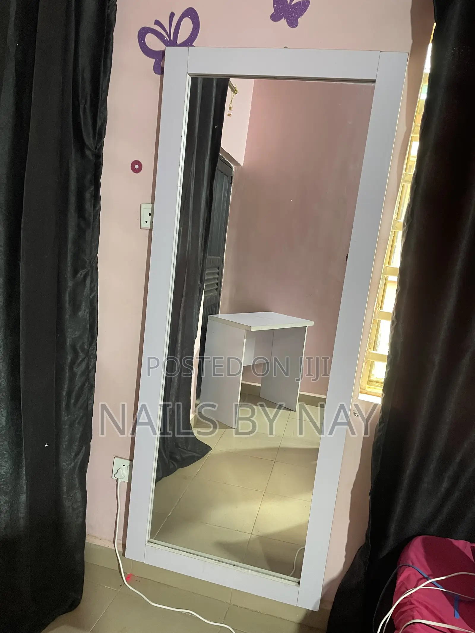 Full-Length Standing Mirror (29 × 72 Inches) – White Frame