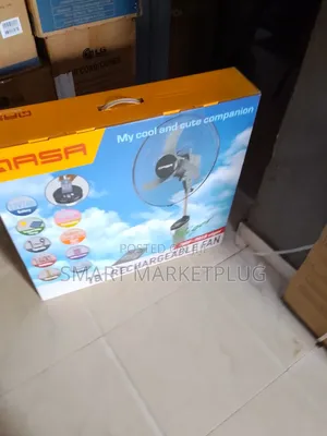 Brand New Qasa 18 Inch Rechargeable Standing Fan With Led Bulb +Remote