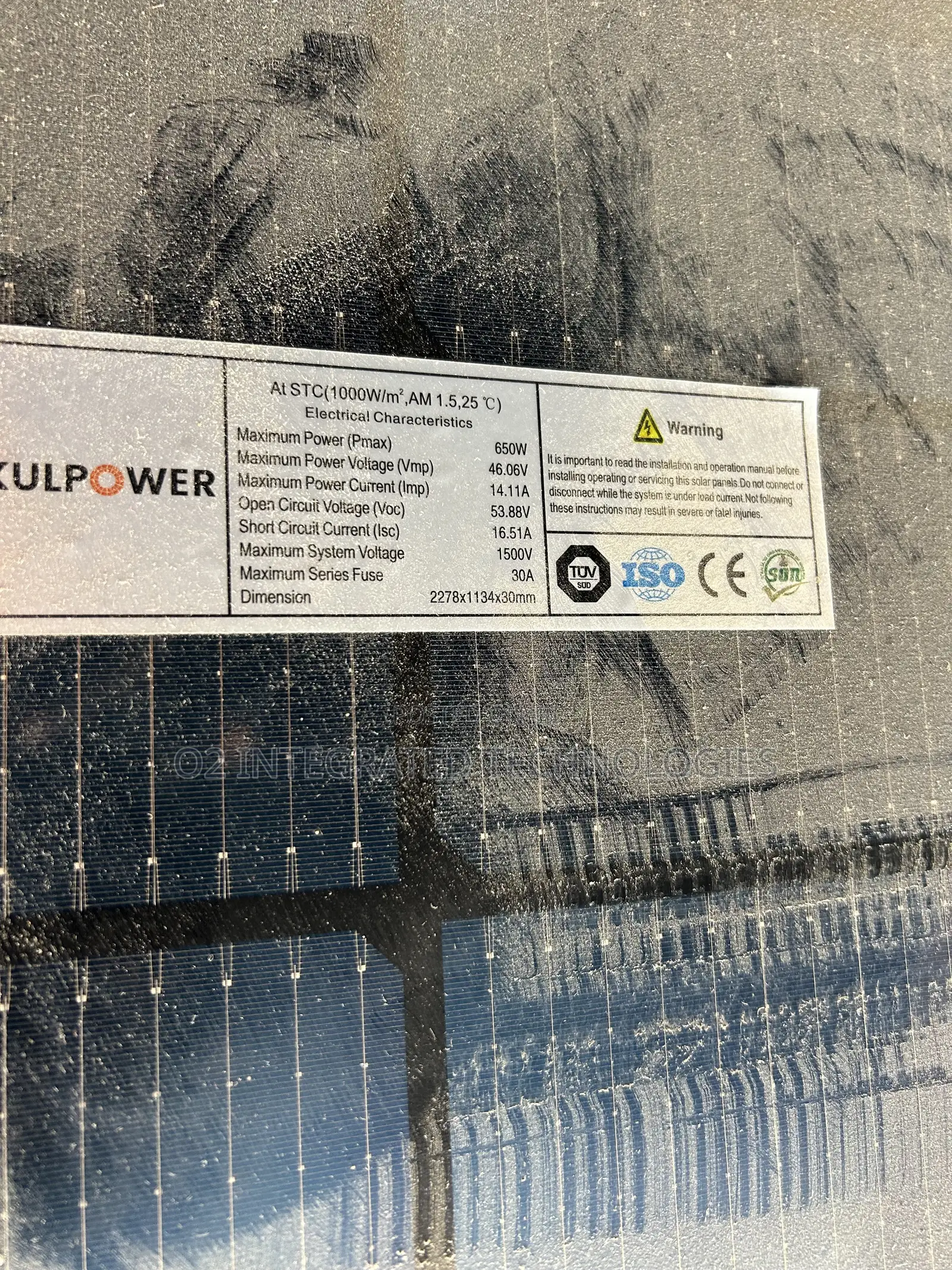 650w Kulpower Solar Panel (High Efficiency Monocrystalline Panel)