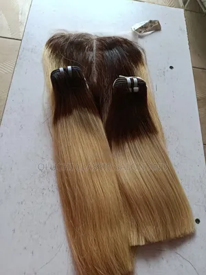 10" Bone Straight Ombre Blonde Colour With 5by5 Closure SDD