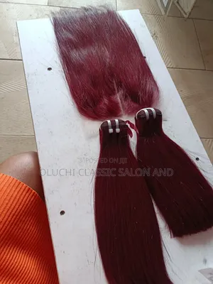 10" Vietnam Bone Straight Burgundy With 5by5 Closure SDD