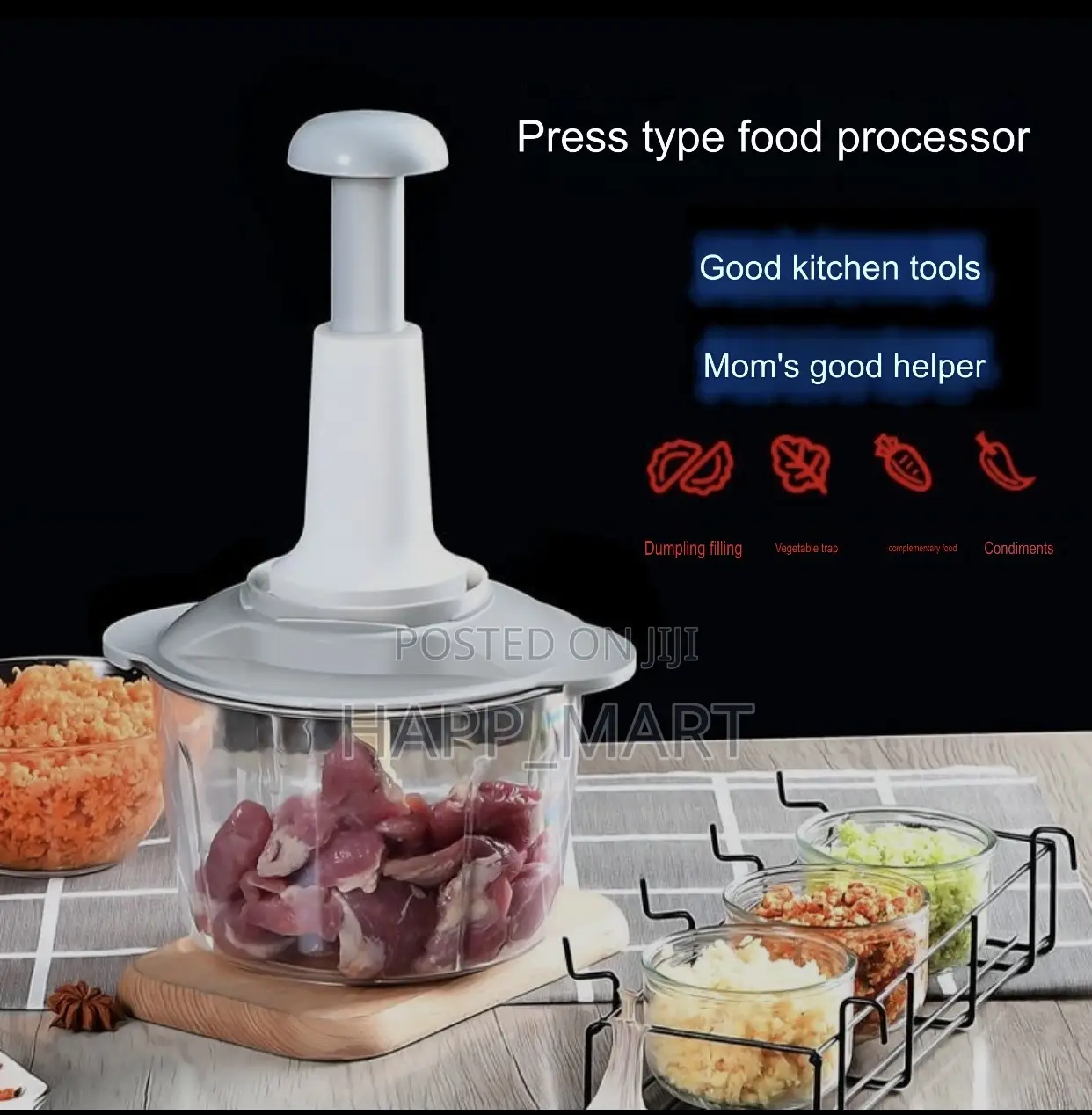 Manual Press Food Processor