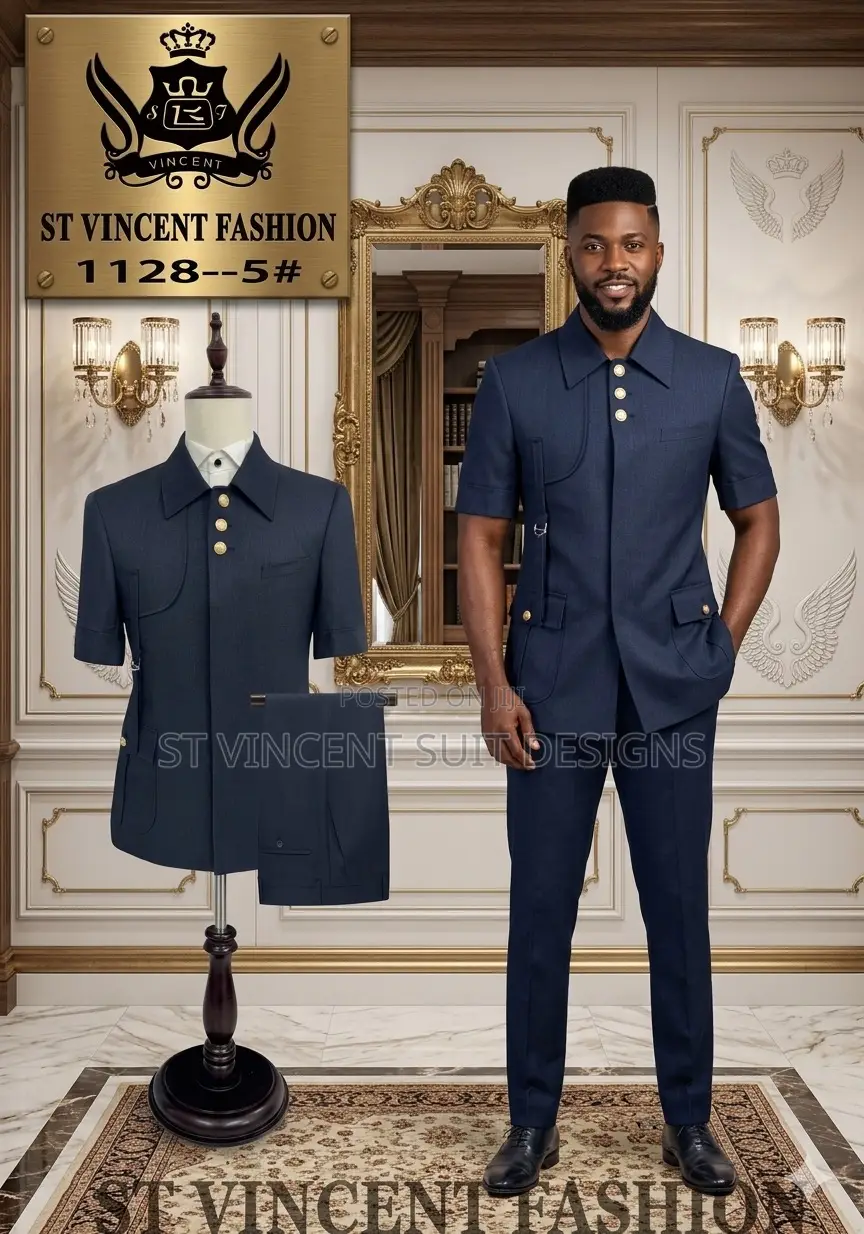Navy Blue Safari Suit