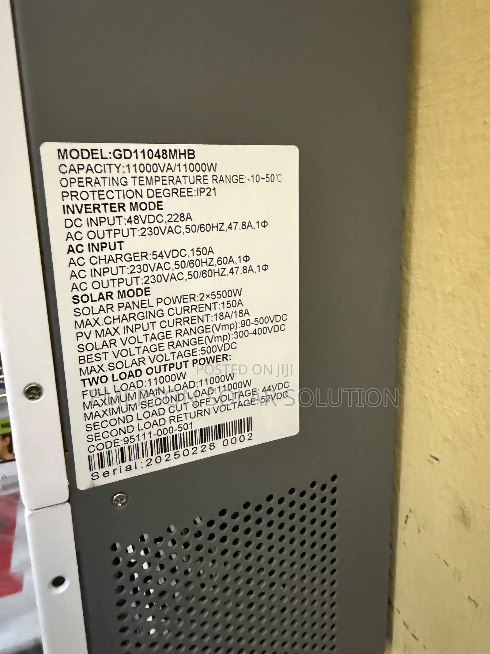 11kva 48 Non Hybrid Inverter and One