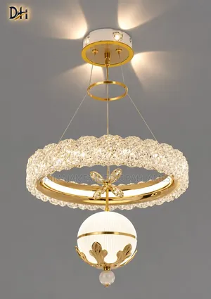 Modern Flower Ring Crystal Ceiling Chandeliers Crown Hanging Pendant