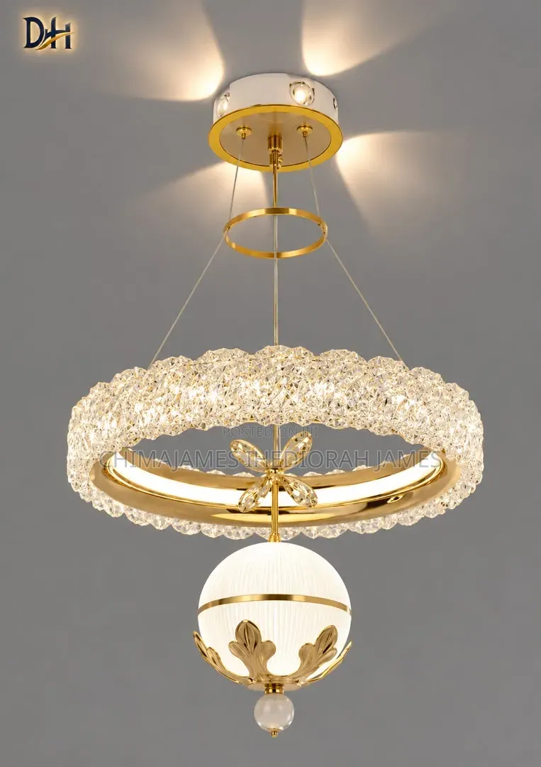 Modern Flower Ring Crystal Ceiling Chandeliers Crown Hanging Pendant