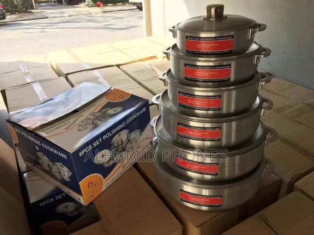 6pcs Polished Aluminum Cookware Set