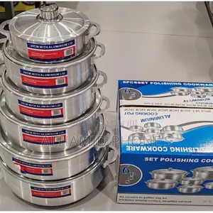 6pcs Polished Aluminum Cookware Set