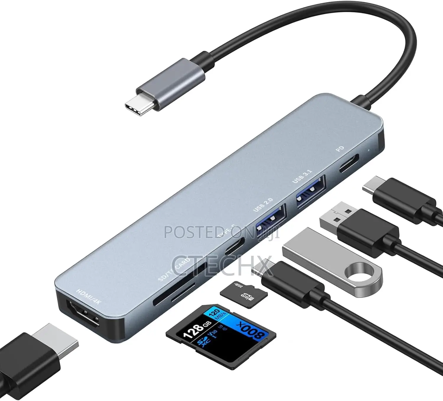 (7-in-1), Usb C to Hdmi Adapter With Hdmi, 100w Pd,