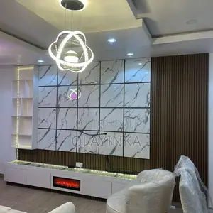 Modern Luxury Tv Console With Wall Panel Led Lighting