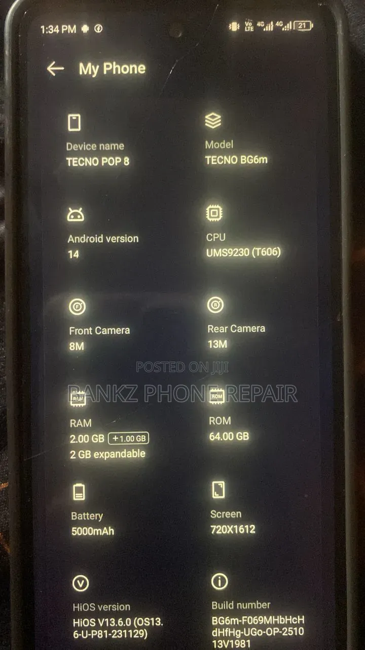 Tecno Pop 8 64 GB Gray