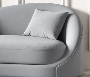 Premium Grey Sofa With Elegant Curved Backrest