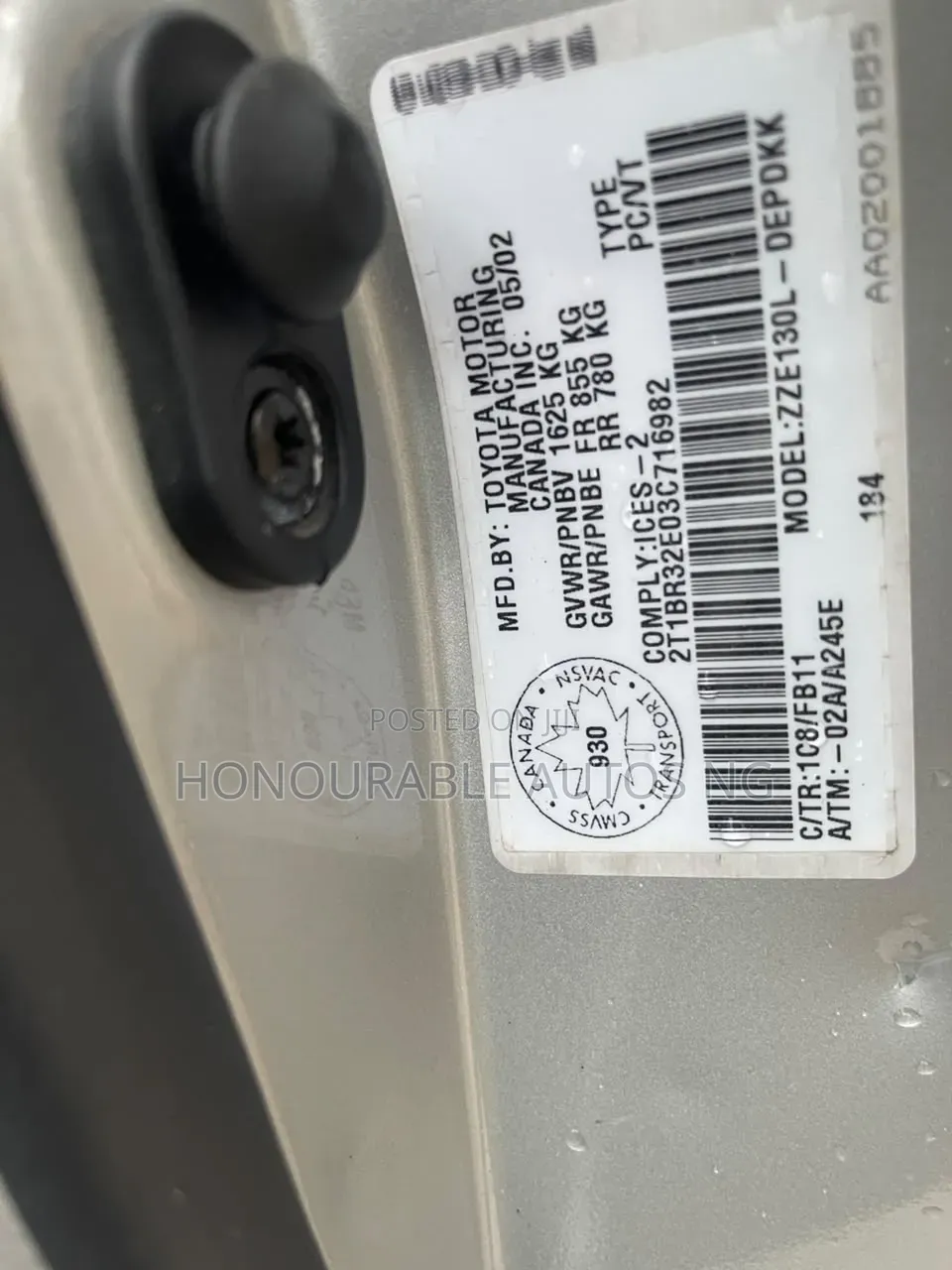 Toyota Corolla 2003 Silver